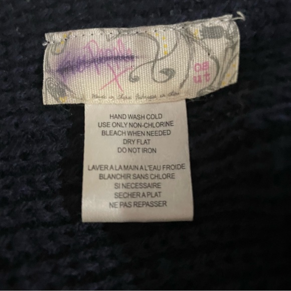 Free People blue knit shawl/sweater One Size - Picture 3 of 3